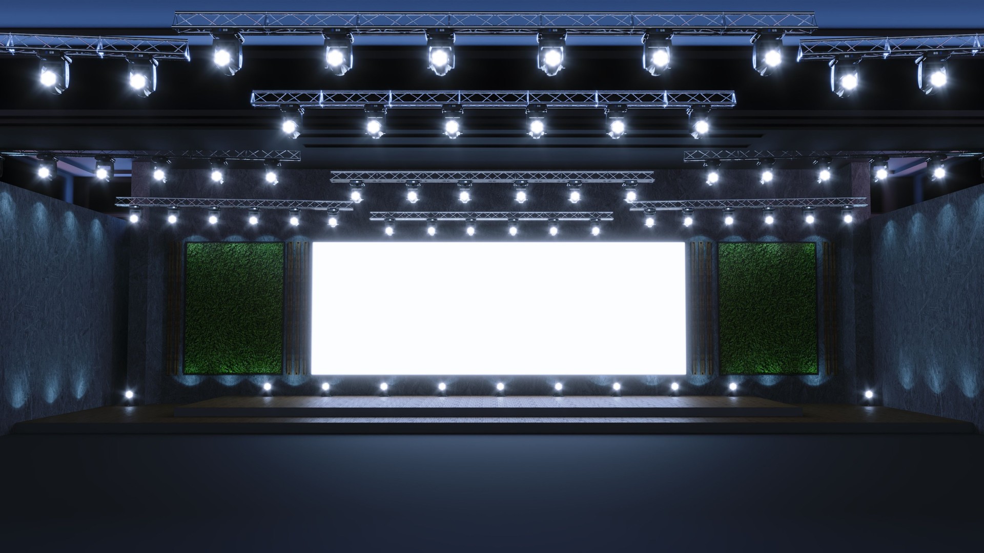 Empty stage Design for mockup and Corporate identity, Free stage with lights